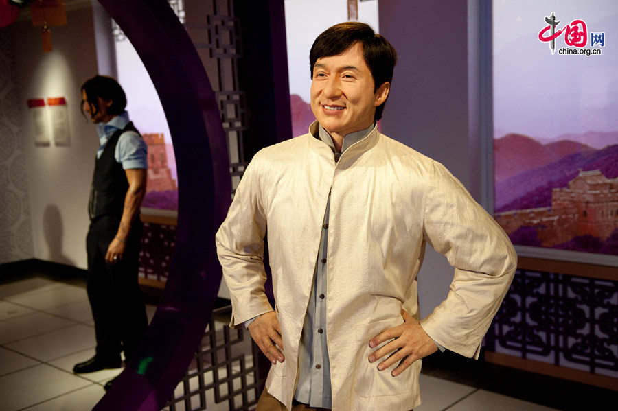 A wax figure of Jackie Chan is on display at Madame Tussauds Beijing on Thursday. The wax museum will be officially open to public on May 31, 2014. [Photo by Chen Boyuan / China.org.cn]