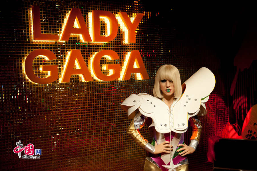 A wax figure of Lady Gaga is on display at Madame Tussauds Beijing on Thursday. The wax museum will be officially open to public on May 31, 2014. [Photo by Chen Boyuan / China.org.cn]