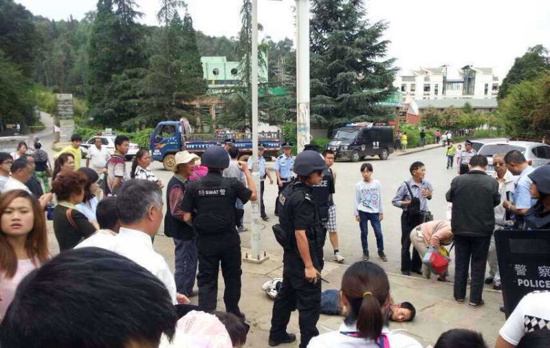 Police captured a suspect surnamed Liu, 30, who allegedly drove a vehicle into a crowd, injuring nine on Thursday, July 24th, 2014. [Photo / sohu.com]
