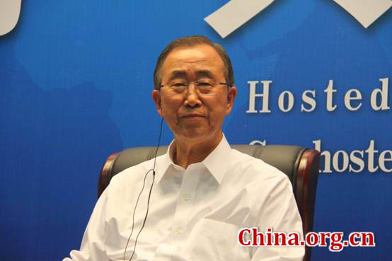 Ban Ki-moon at the The Dialogue with United Nations Secretary-General. [Photo: China.org.cn]