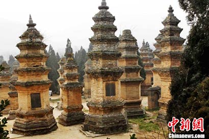 File photo of the Pagoda Forest, a scenic spot inside Shaolin Temple. [Photo/chinanews.com]
