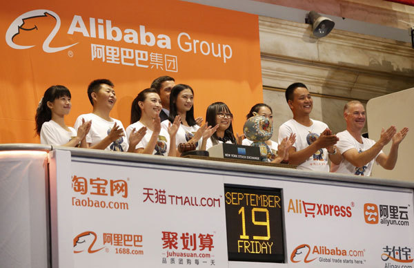 Chinese E Commerce Giant Alibaba Surged High On The Opening Day Of Its Ipo On The New York Stock