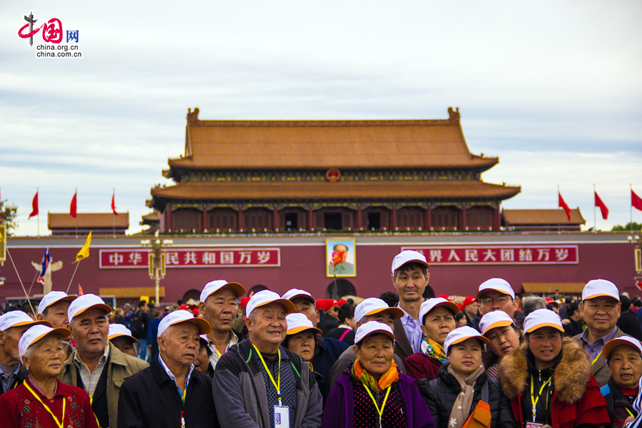 天安门广场上的流动色彩