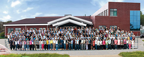 A group photo of the staff of the Institute of Nuclear Energy Safety Technology under the Chinese Academy of Sciences taken in September 2013. 