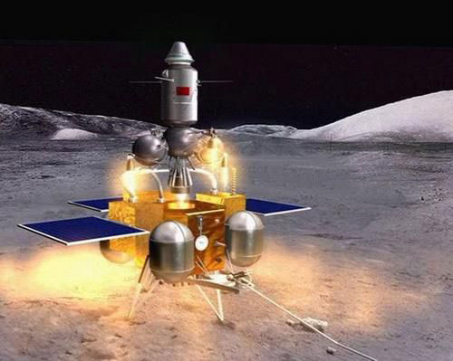 A 3D illustration of Chang'e-5 lunar probe. [Photo: sina.com]