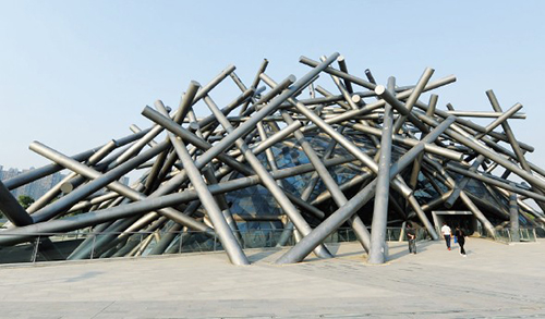 The Hefei Art Gallery in Hefei, capital of east China's Anhui Province, looks like a bird nest. [File photo]