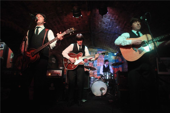 The Beatles playing music at the Cavern Club in Liverpool. [File photo]