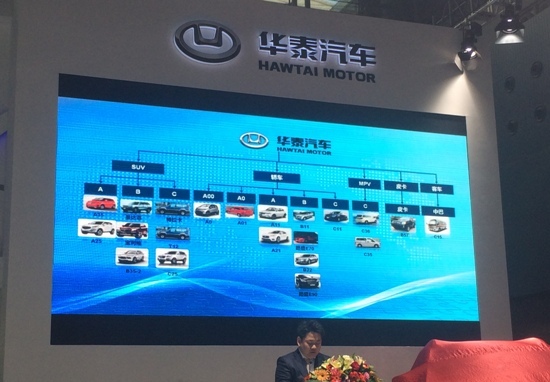 Hawtai, one of China,s leading auto manufacturers, released its new Santa Fe SUV on Nov. 20, 2014 at the 12th China (Guangzhou) International Auto Show. [Photo/China.org.cn]