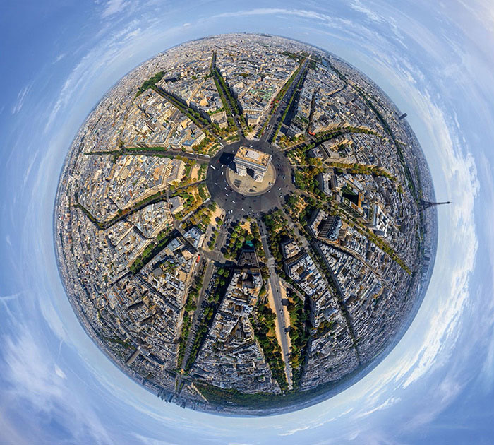 An aerial view of Paris, France 