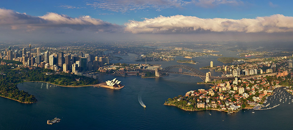 An aerial view of Sydney, Australia 