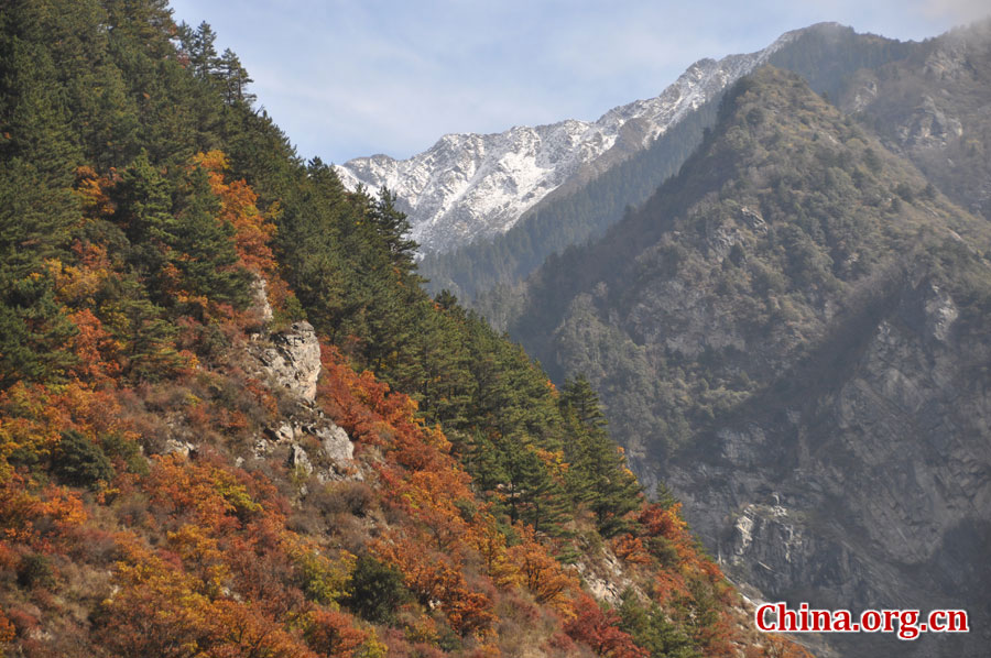 松坪沟位于茂县（四川最大的羌族聚居地）西北叠溪镇、松坪沟乡境内，因1933年8月15日一场7.5级的大地震形成的堰塞湖而成。叠溪—松坪沟风景区是世界上保存最完整的地震破坏遗址之一，160平方公里的范围内集群山、海子、原始森林、地震断裂残迹、羌族风情与民族历史文化教育遗存漂流于一体。[中国网 陈竹溪 摄]