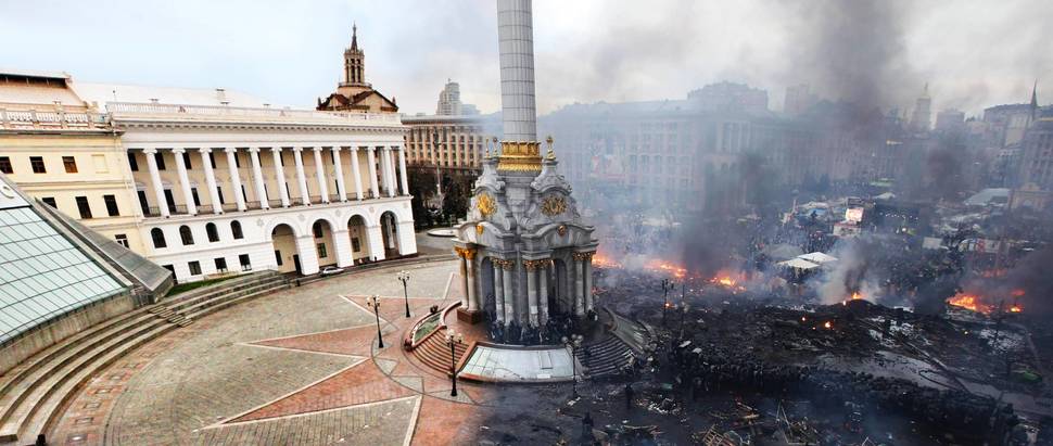  Kiev Square before and during the revolution.