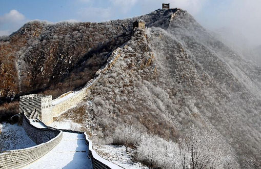 Snow Scenery Of Great Wall Seen In N China's Hebei - China.org.cn