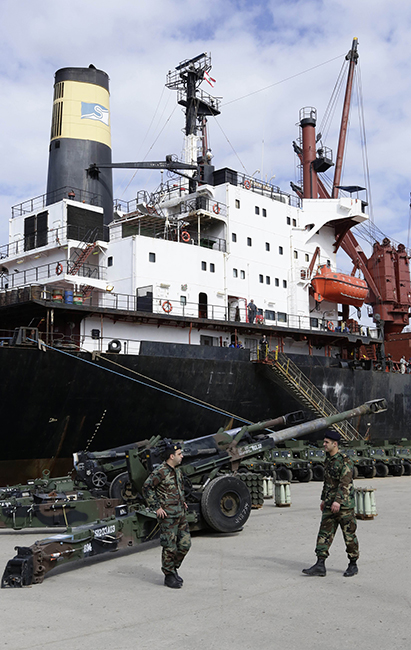 Lebanon received a new U.S. shipment of military vehicles, weapons and ammunition on Sunday, as part of Washington's pledge to aid the Lebanese military in its combat against terrorism. [Photo/Xinhua]