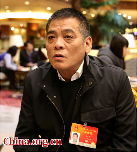 Yuan Zhimin, chairman of Kingfa Technology and a deputy to the 12th National People's Congress (NPC).[Photo / China.org.cn by He Shan] 
