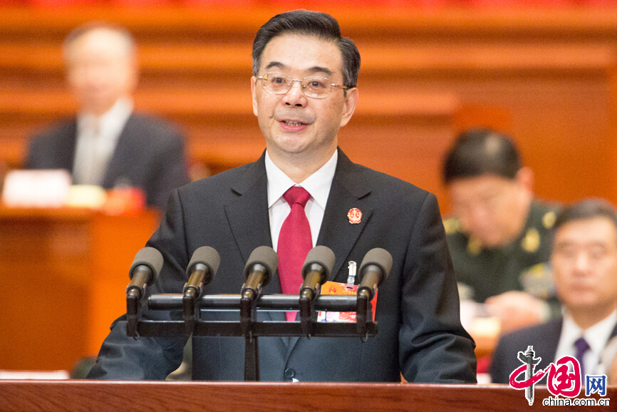 China's chief justice delivers work report.[Photo/China.org.cn] 