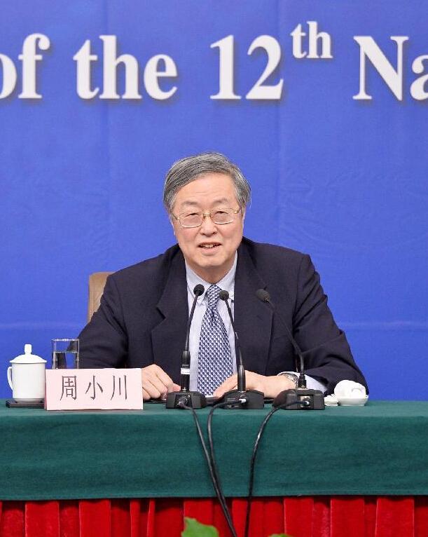 Zhou Xiaochuan, governor of the People's Bank of China, answers questions at a press conference for the third session of the 12th National People's Congress (NPC) on financial reform in Beijing, capital of China, March 12, 2015. (Xinhua/Li Xin)