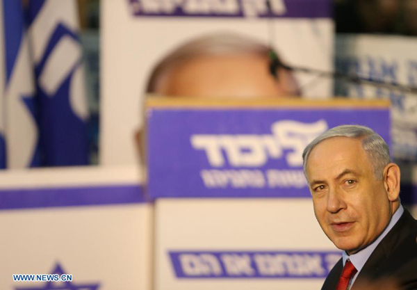 Israeli Prime Minister Benjamin Netanyahu said in an interview to an Israeli TV channel he will not agree to be in a unity government with the center-left Zionist Union, which is gaining a lead on Netanyahu's Likud party ahead of the March 17 elections. 