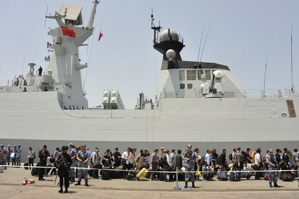 All Chinese citizens needing to leave Yemen were evacuated in two groups on Monday after Beijing mobilized its diplomatic missions and a naval fleet in the region for a combined operation.