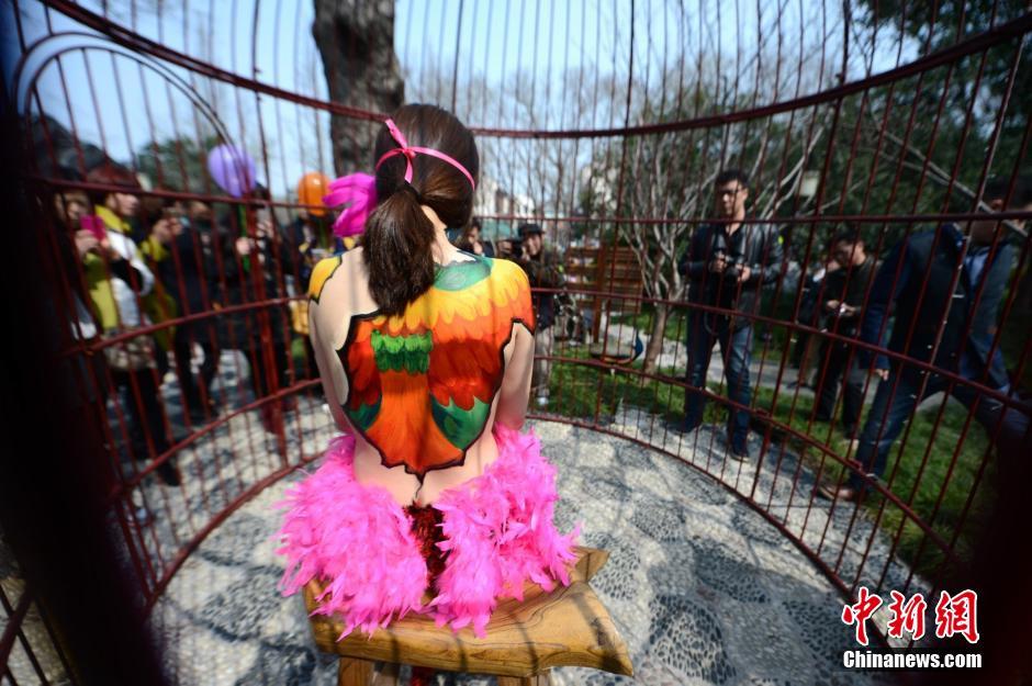 The 'fashions' on display featured distinctive elements of the Chinese symbol of the phoenix.