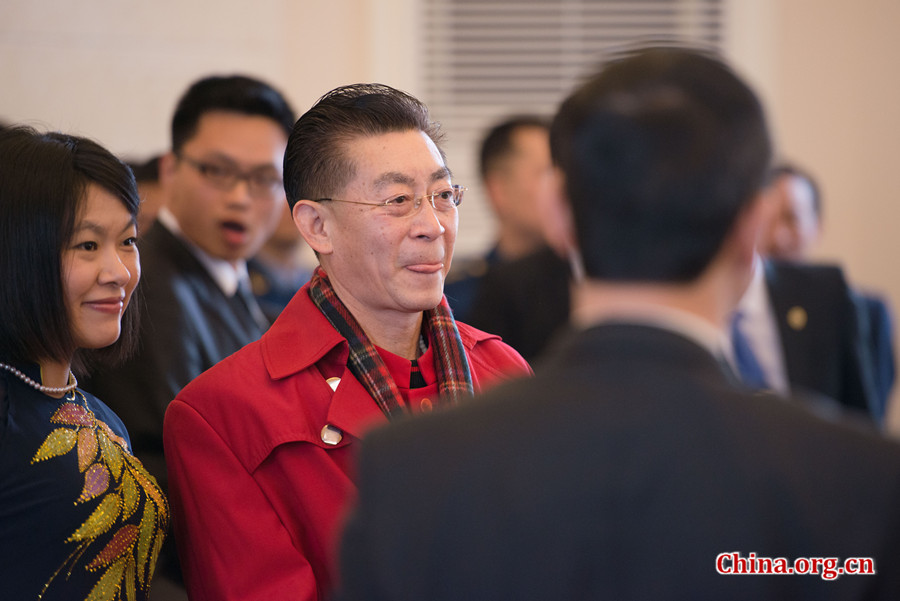 Zhang Jinlai, known by his stage name Liu Xiao Ling Tong (literally: &apos;Little Six Year Old Child&apos;), famous for his role as the Monkey King (Sun Wukong) in the 1986 television series &apos;Journey to the West&apos; appears at the a civic event for China-Vietnam friendship attended by the General Secretary of the Communist Party of Vietnam Nguyen Phu Trong on Wednesday, April 8 in Beijing. [Photo by Chen Boyuan / China.org.cn]