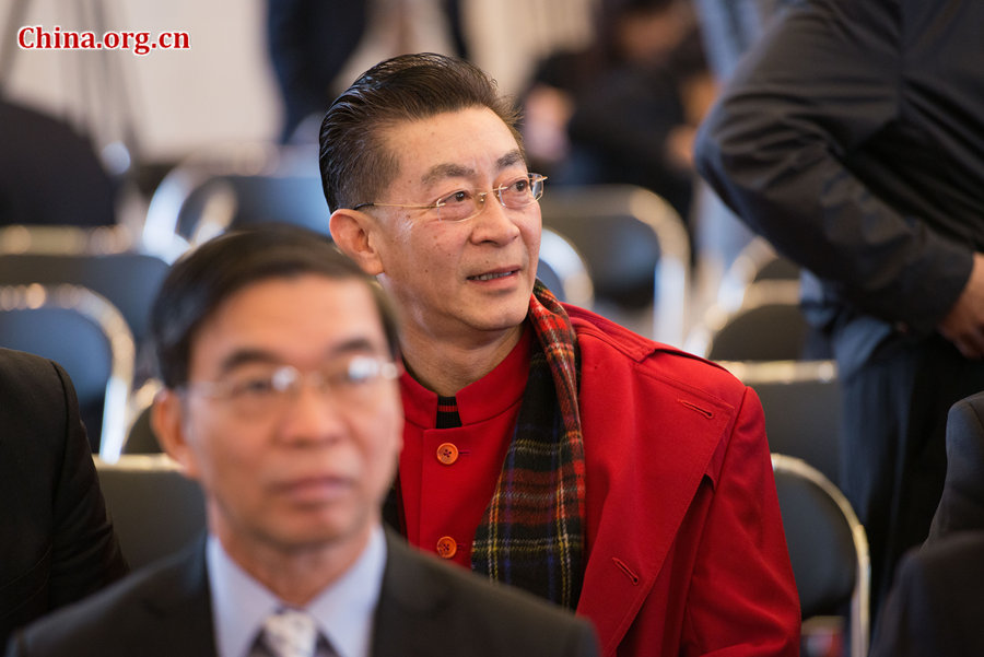 Zhang Jinlai, known by his stage name Liu Xiao Ling Tong (literally: &apos;Little Six Year Old Child&apos;), famous for his role as the Monkey King (Sun Wukong) in the 1986 television series &apos;Journey to the West&apos; appears at the a civic event for China-Vietnam friendship attended by the General Secretary of the Communist Party of Vietnam Nguyen Phu Trong on Wednesday, April 8 in Beijing. [Photo by Chen Boyuan / China.org.cn]