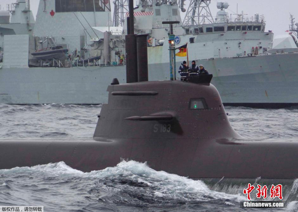 NATO launched a large anti-submarine warfare exercise off the coast of Norway on Monday, with ships, submarines, aircraft and personnel from 10 allied nations and non-member Sweden converging for the annual training. [Photo/Chinanews.com]