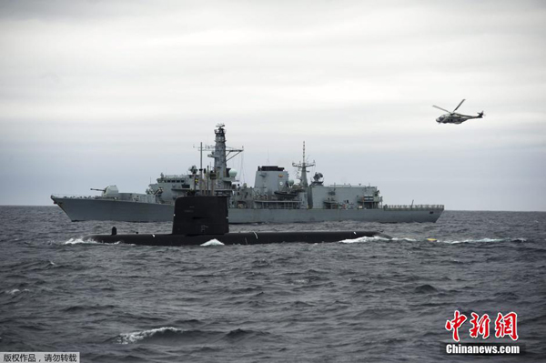 NATO launched a large anti-submarine warfare exercise off the coast of Norway on Monday, with ships, submarines, aircraft and personnel from 10 allied nations and non-member Sweden converging for the annual training. [Photo/Chinanews.com]
