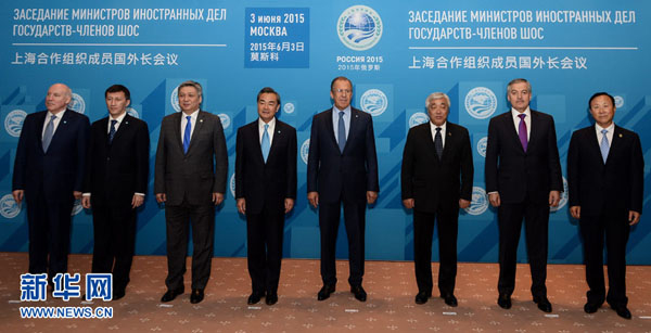 China is willing to work with other members of Shanghai Cooperation Organization (SCO) and work for advancing new breakthrough in all-around cooperation among all partners using the forthcoming Ufa summit as a platform, said visiting Chinese Foreign Minister Wang Yi Wednesday. [Photo/Xinhua]
