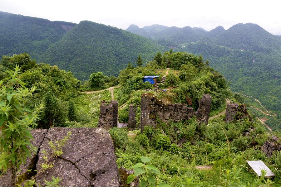 Photo taken on June 30, 2015 shows a scene of Hailongtun Fortress in southwest China's Guizhou Province. 