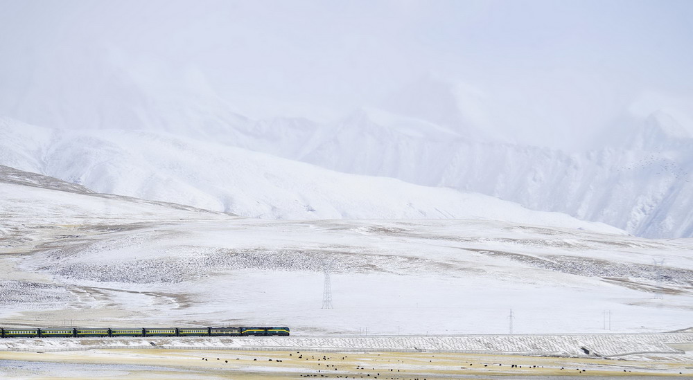  train runs on Qinghai-Tibet Railway (Photo Taken on March 18, 2013).