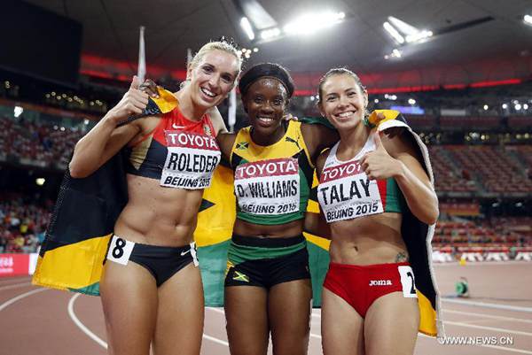 Jamaica's Williams wins women's 100m hurdles. [Xinhua]