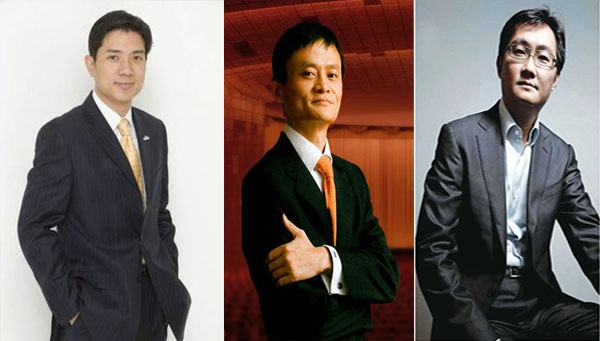 The combined photo shows (from left to right) Li Yanhong or Robin Li, the CEO of China’s internet search giant Baidu Group; Ma yun or Jack Ma, the founder of China’s E-commerce giant Alibaba and Chairman of the Board of China’s internet giant Tencent. [Photo: Agencies] 