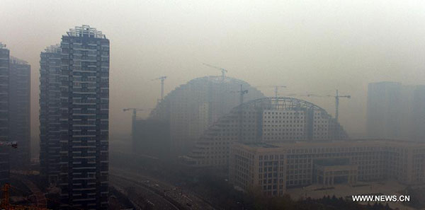 Photo Taken On Nov 8, 2015 Shows Smog-shrouded Downtown Shenyang 