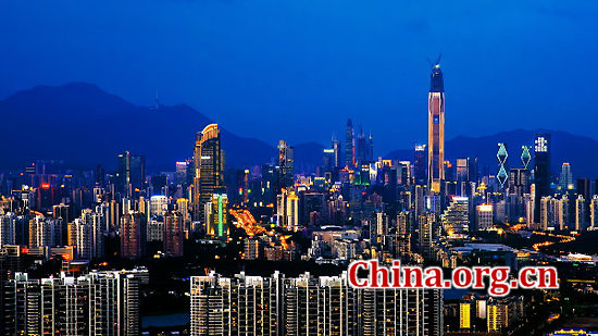 Shenzhen, Guangdong Province, one of the 'top 10 best-performing large cities in China' by China.org.cn.