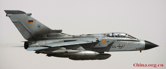 File photo of a German Tornado fighter jet taking off for a reconnaissance flight from the German camp in Mazar-e-Sharif August 28, 2009. [Photo/China.org.cn]