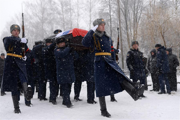 Killed Russian Su-24 Pilot Buried At Hometown - China.org.cn