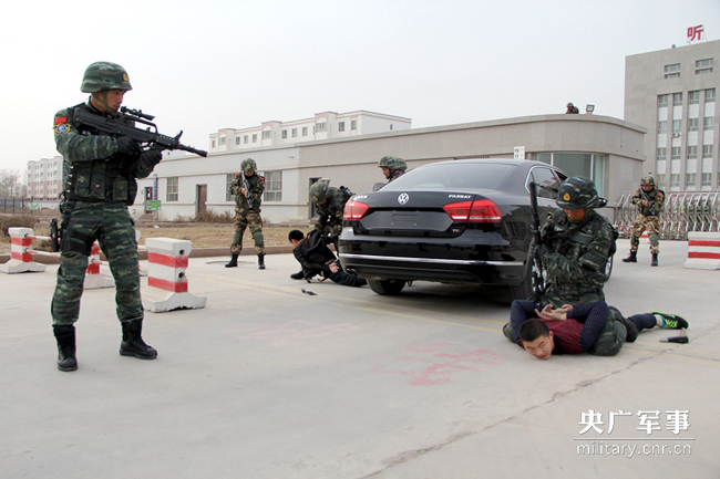 The Snow Leopard Commando Unit has carried out a special simulation exercise to train border guards in the city of Kashgar in northwest China's Xinjiang Uygur Autonomous Region on March 23, 2015. [Photo: military.cnr.cn]