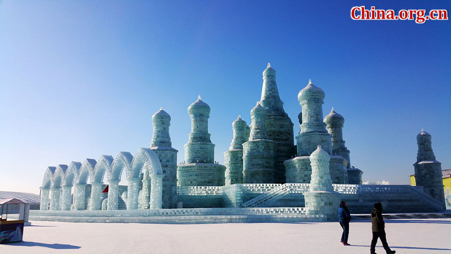 每年一到冬季，美丽的冰雕雪塑便成为黑龙江省哈尔滨市的一大旅游亮点。在太阳岛雪博会和哈尔滨市中心商业街，色彩缤纷的冰雕景观更是如梦似幻。[中国网]