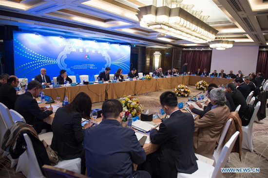 Participants from China and Arab countries attend the dialogue meeting in Cairo, Egypt, Jan. 18, 2016. [Photo/Xinhua]