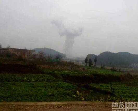 A blast at a fireworks plant kills 8 people and injures 9 in southwest China’s Guizhou province, on Feb. 5, 2016. [Photo: news.163.com]