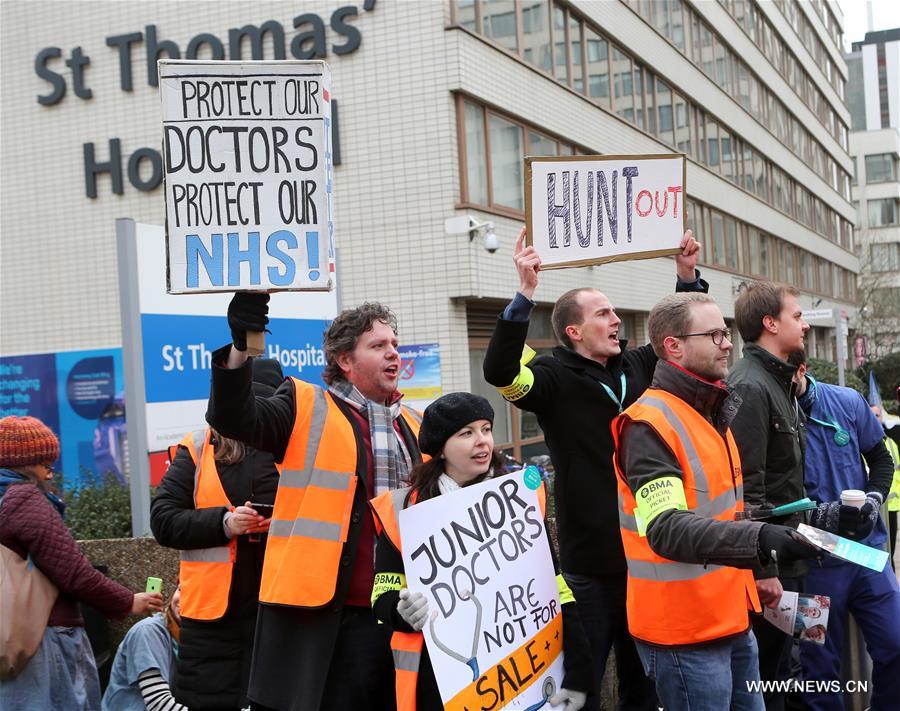 Junior Doctors Begin Second Strike At British Hospitals- China.org.cn