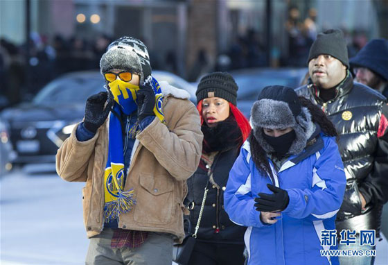 An Arctic air front bringing life-threatening cold started to settle in across many regions of Canada and northeastern United States. [Photo/Xinhua]