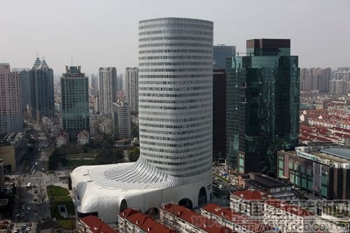The L'Avenue building in Shanghai is dubbed the 'riding boot' due to its shape.[File photo]