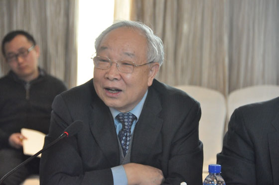 LyuFengding, co-chairman of the Charhar Institute’s International Advisory Committee and former Chinese ambassador in toNigeria, speaks at the seminar co-hosted by the Charhar Institute and Saferworld on Feb. 29 in Beijing.