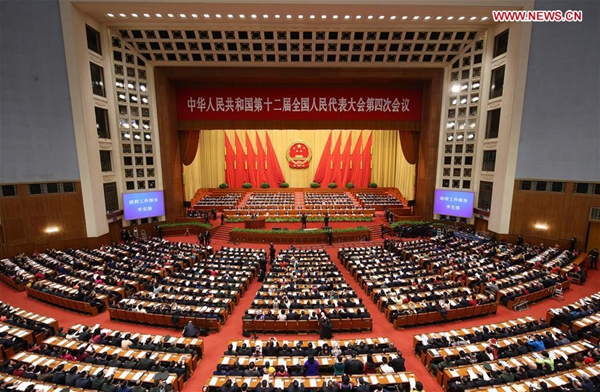 The fourth session of the 12th National People's Congress opens at the Great Hall of the People in Beijing, capital of China, March 5, 2016.[Xinhua]