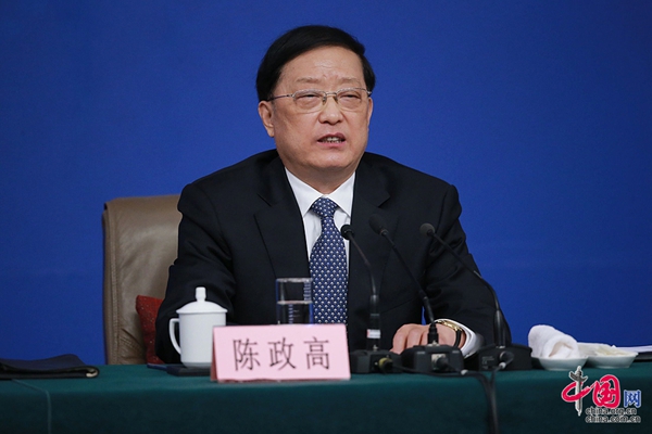 Minister of Housing and Urban-Rural Development Chen Zhenggao answers questions at a press conference on rebuilding shantytowns and real estate development on the sidelines of the fourth session of the 12th National People's Congress in Beijing, capital of China, March 15, 2016.