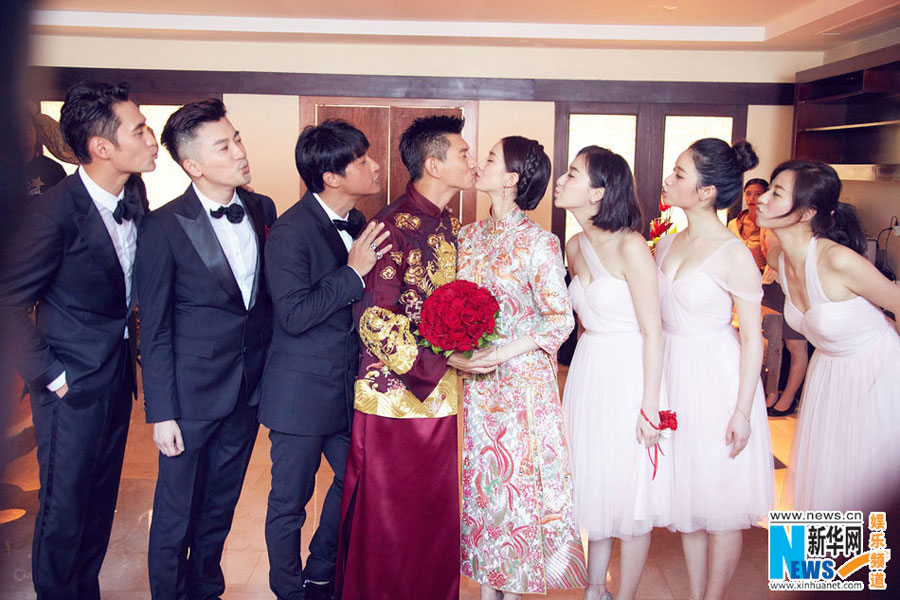 Actor Nicky Wu and actress Liu Shishi hold their wedding ceremony in Bali, Indonesia on March 20, 2016.