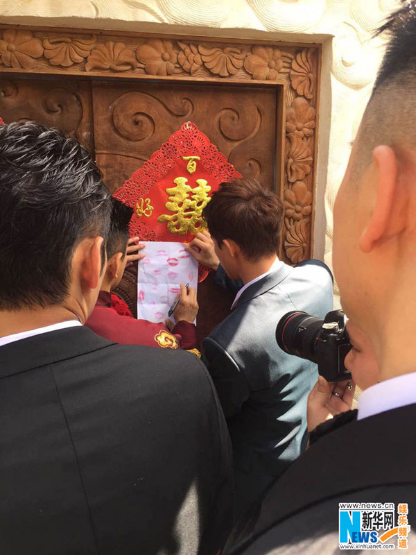 Actor Nicky Wu and actress Liu Shishi hold their wedding ceremony in Bali, Indonesia on March 20, 2016.