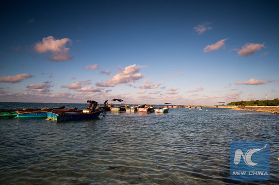 This photo taken on Dec. 11, 2015 shows uniquely beautiful winter scenery of the Zhaoshu Island in the South China Sea. [Photo/Xinhua]